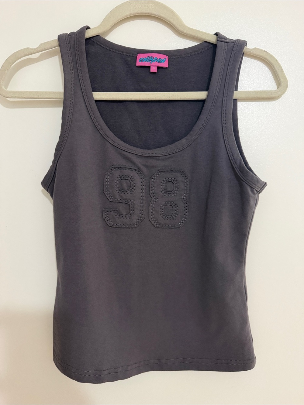 Edikted Women's Mindie 98 Scoop Tank Top in Dark Gray | S